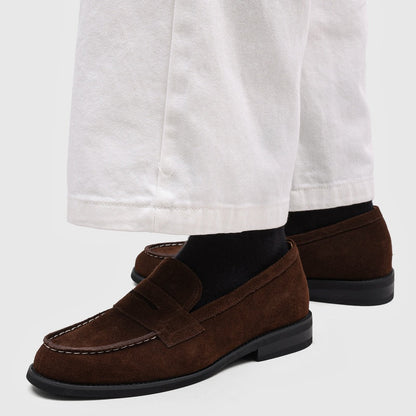 Mocasines Penny de ante para hombre con costuras en contraste-Footwear for men-Casaluzia