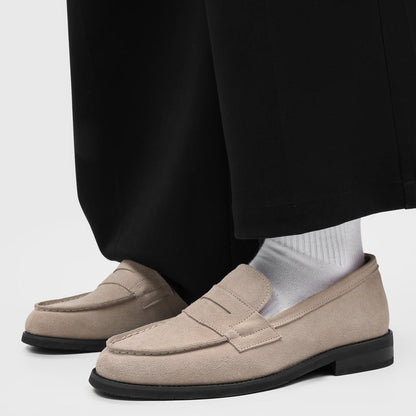 Mocasines Penny de ante para hombre con costuras en contraste-Footwear for men-Casaluzia
