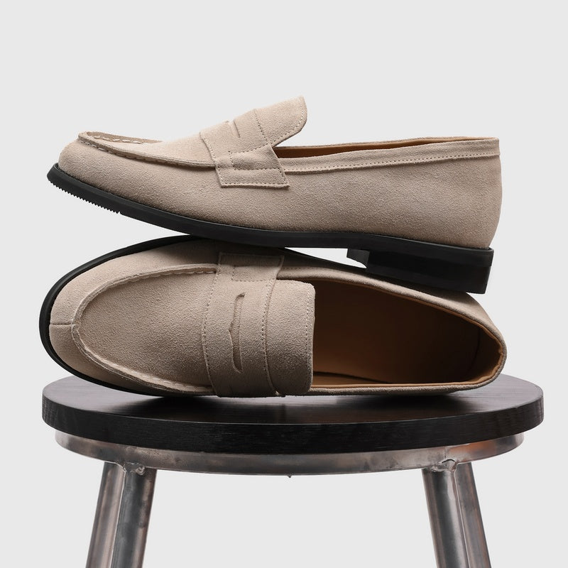 Mocasines Penny de ante para hombre con costuras en contraste-Footwear for men-Casaluzia