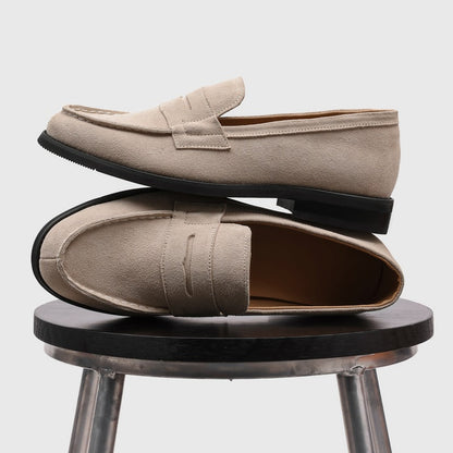 Mocasines Penny de ante para hombre con costuras en contraste-Footwear for men-Casaluzia