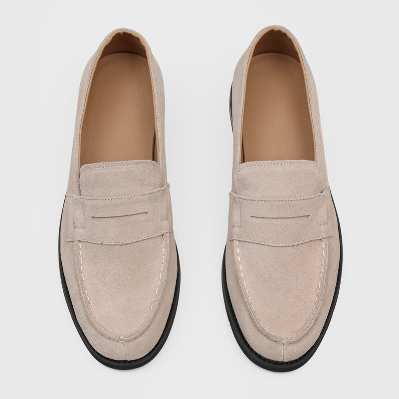 Mocasines Penny de ante para hombre con costuras en contraste-Footwear for men-Casaluzia