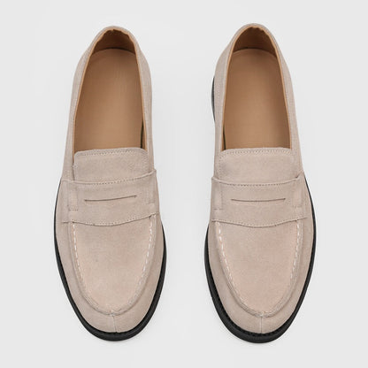 Mocasines Penny de ante para hombre con costuras en contraste-Footwear for men-Casaluzia