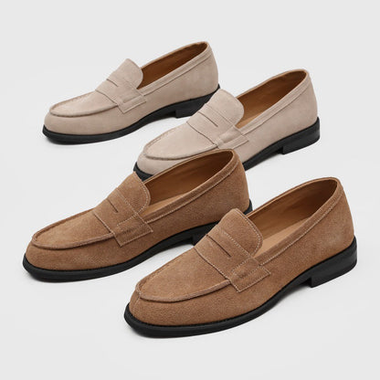 Mocasines Penny de ante para hombre con costuras en contraste-Footwear for men-Casaluzia