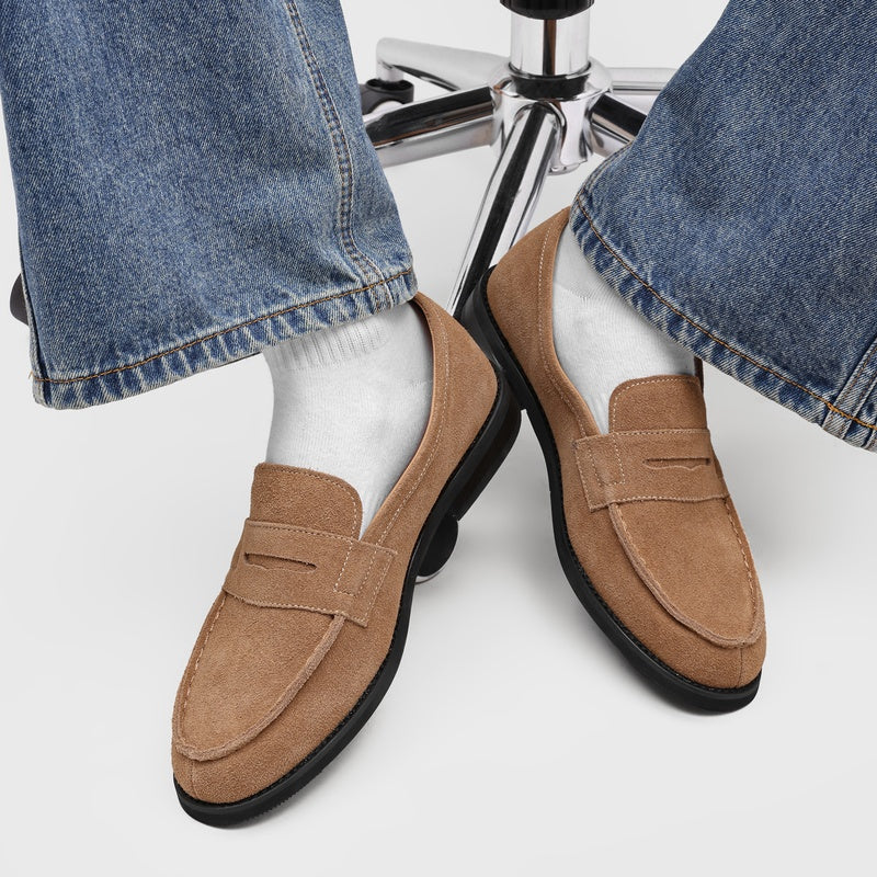 Mocasines Penny de ante para hombre con costuras en contraste-Footwear for men-Casaluzia