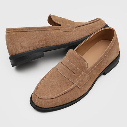 Mocasines Penny de ante para hombre con costuras en contraste-Footwear for men-Casaluzia