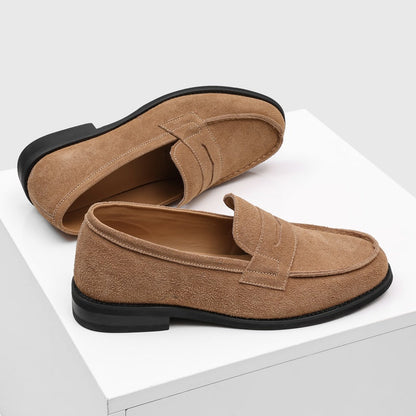Mocasines Penny de ante para hombre con costuras en contraste-Footwear for men-Casaluzia