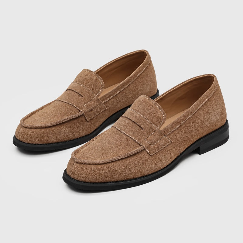 Mocasines Penny de ante para hombre con costuras en contraste-Footwear for men-Casaluzia