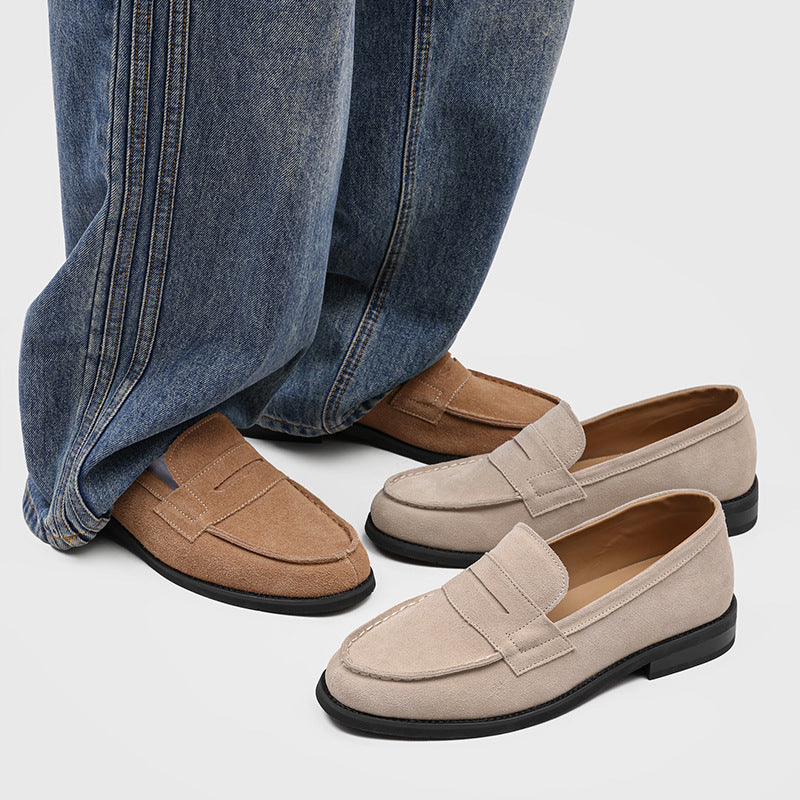Mocasines Penny de ante para hombre con costuras en contraste-Footwear for men-Casaluzia