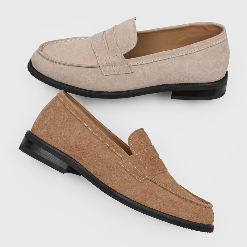 Mocasines Penny de ante para hombre con costuras en contraste-Footwear for men-Casaluzia