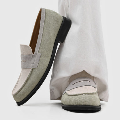Mocasines Penny de ante para hombre con costuras en contraste-Footwear for men-Casaluzia