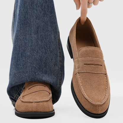 Mocasines Penny de ante para hombre con costuras en contraste-Footwear for men-Casaluzia