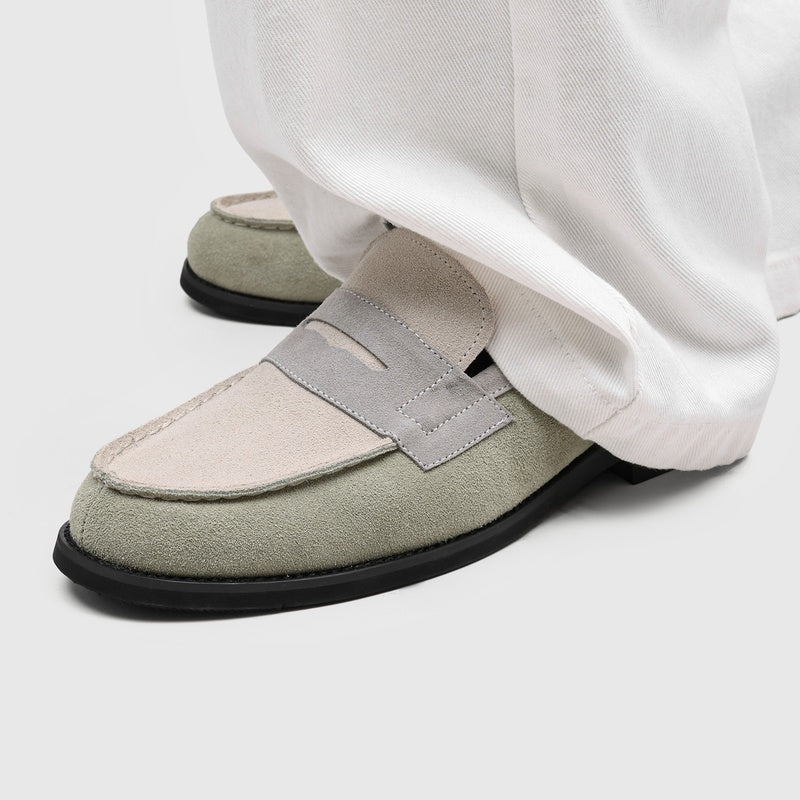 Mocasines Penny de ante para hombre con costuras en contraste-Footwear for men-Casaluzia