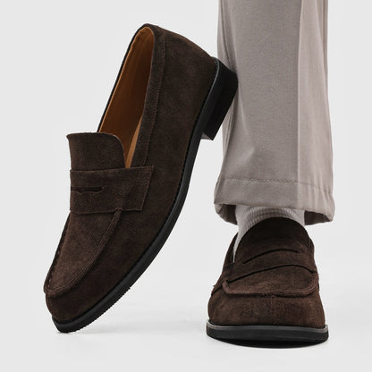 Mocasines Penny de ante para hombre con costuras en contraste-Footwear for men-Casaluzia