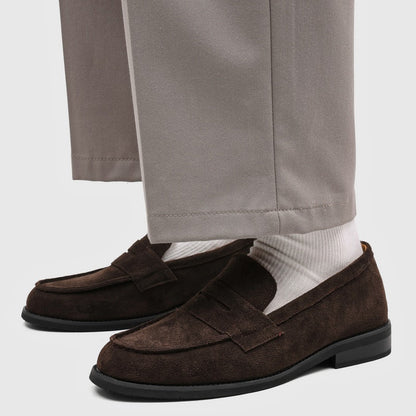 Mocasines Penny de ante para hombre con costuras en contraste-Footwear for men-Casaluzia