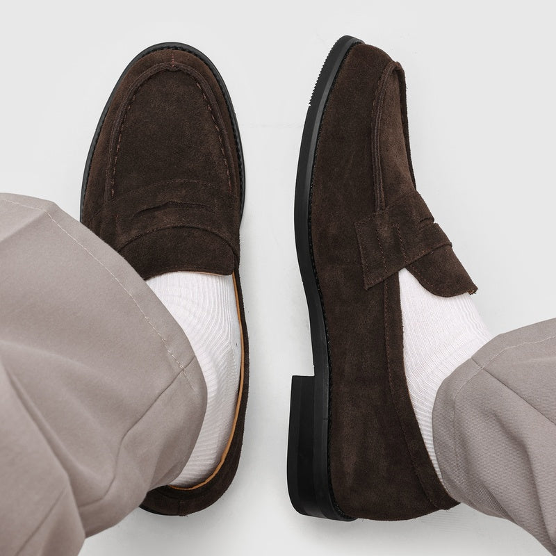 Mocasines Penny de ante para hombre con costuras en contraste-Footwear for men-Casaluzia