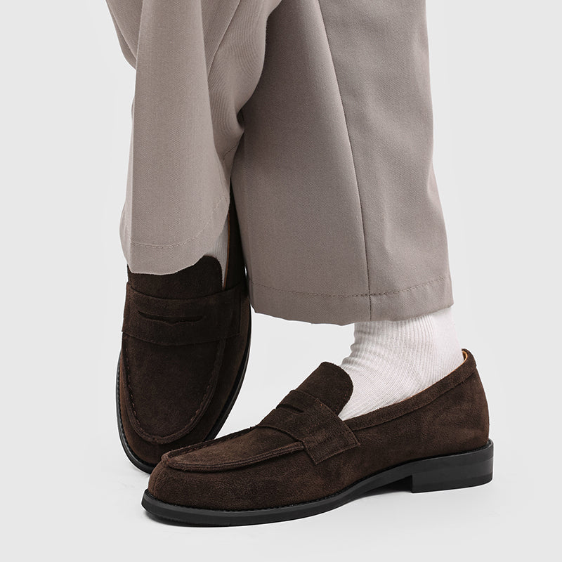 Mocasines Penny de ante para hombre con costuras en contraste-Footwear for men-Casaluzia