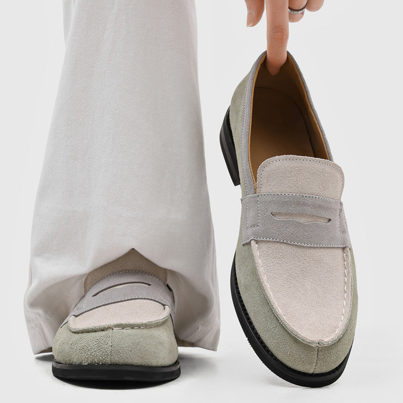Mocasines Penny de ante para hombre con costuras en contraste-Footwear for men-Casaluzia
