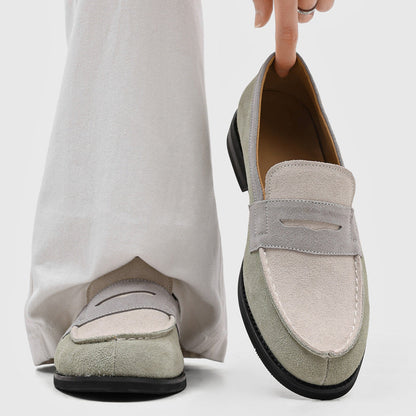 Mocasines Penny de ante para hombre con costuras en contraste-Footwear for men-Casaluzia