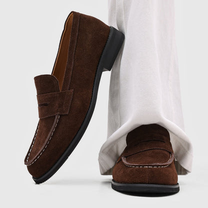 Mocasines Penny de ante para hombre con costuras en contraste-Footwear for men-Casaluzia