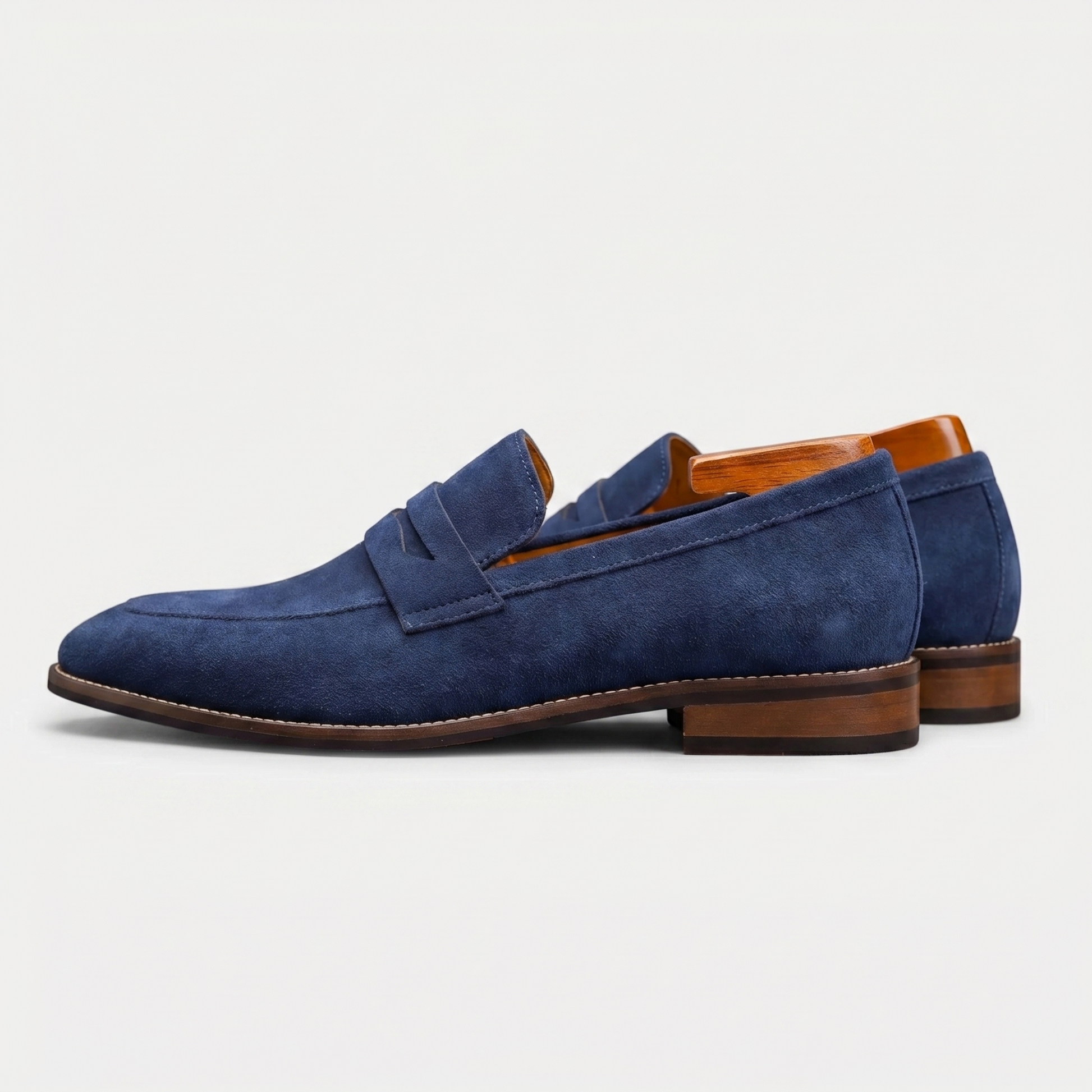 Mocasines Penny de ante para hombre con puntera tipo delantal-Footwear for men-Casaluzia