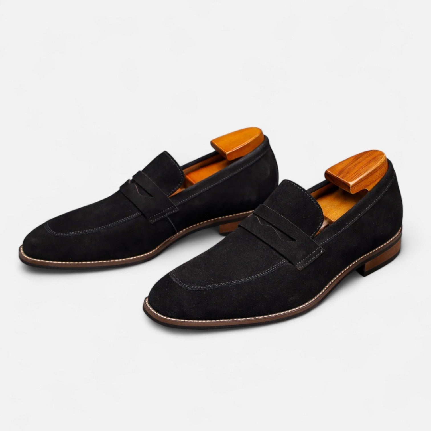 Mocasines Penny de ante para hombre con puntera tipo delantal-Footwear for men-Casaluzia
