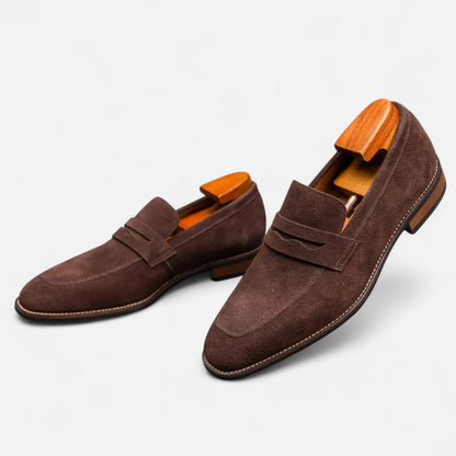 Mocasines Penny de ante para hombre con puntera tipo delantal-Footwear for men-Casaluzia