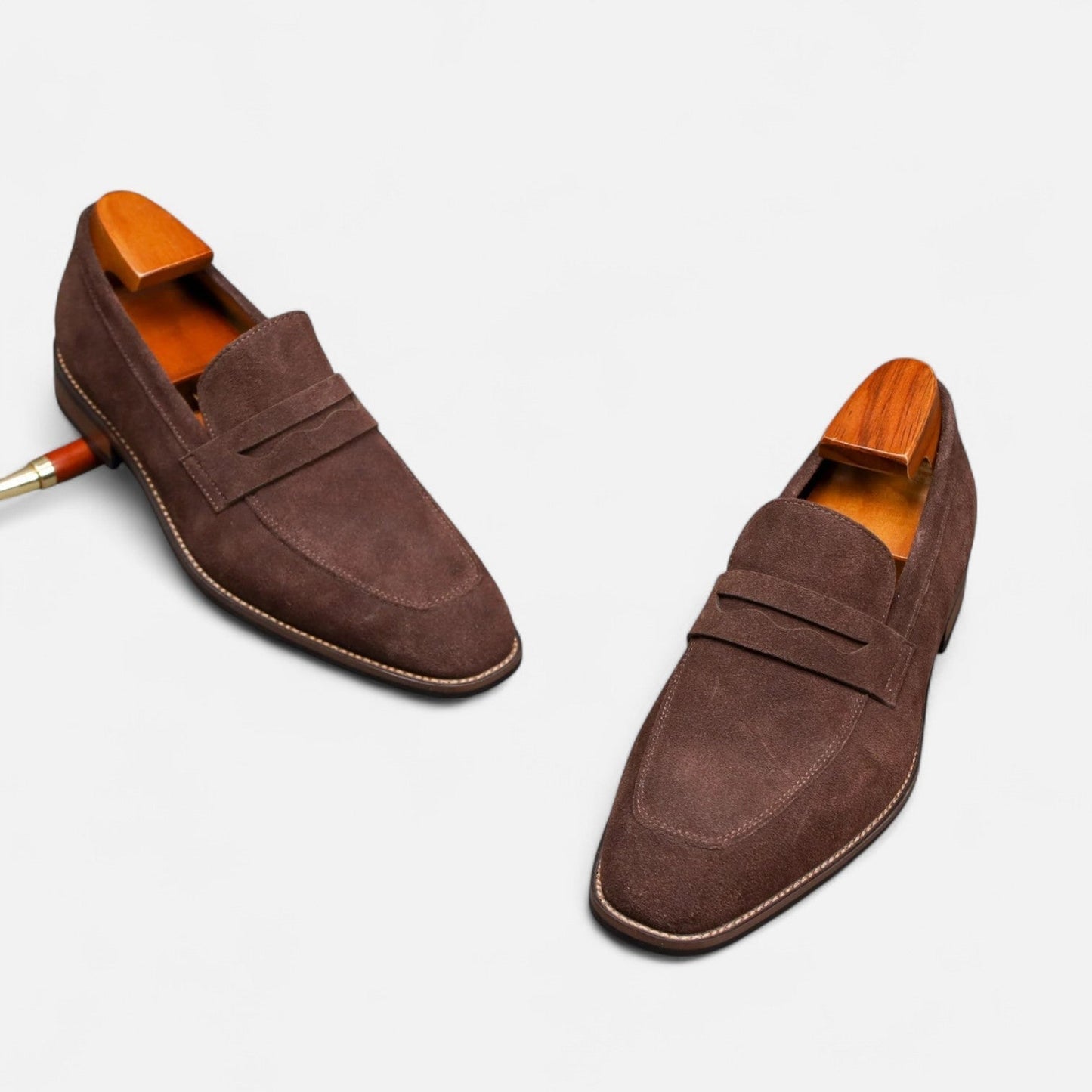Mocasines Penny de ante para hombre con puntera tipo delantal-Footwear for men-Casaluzia