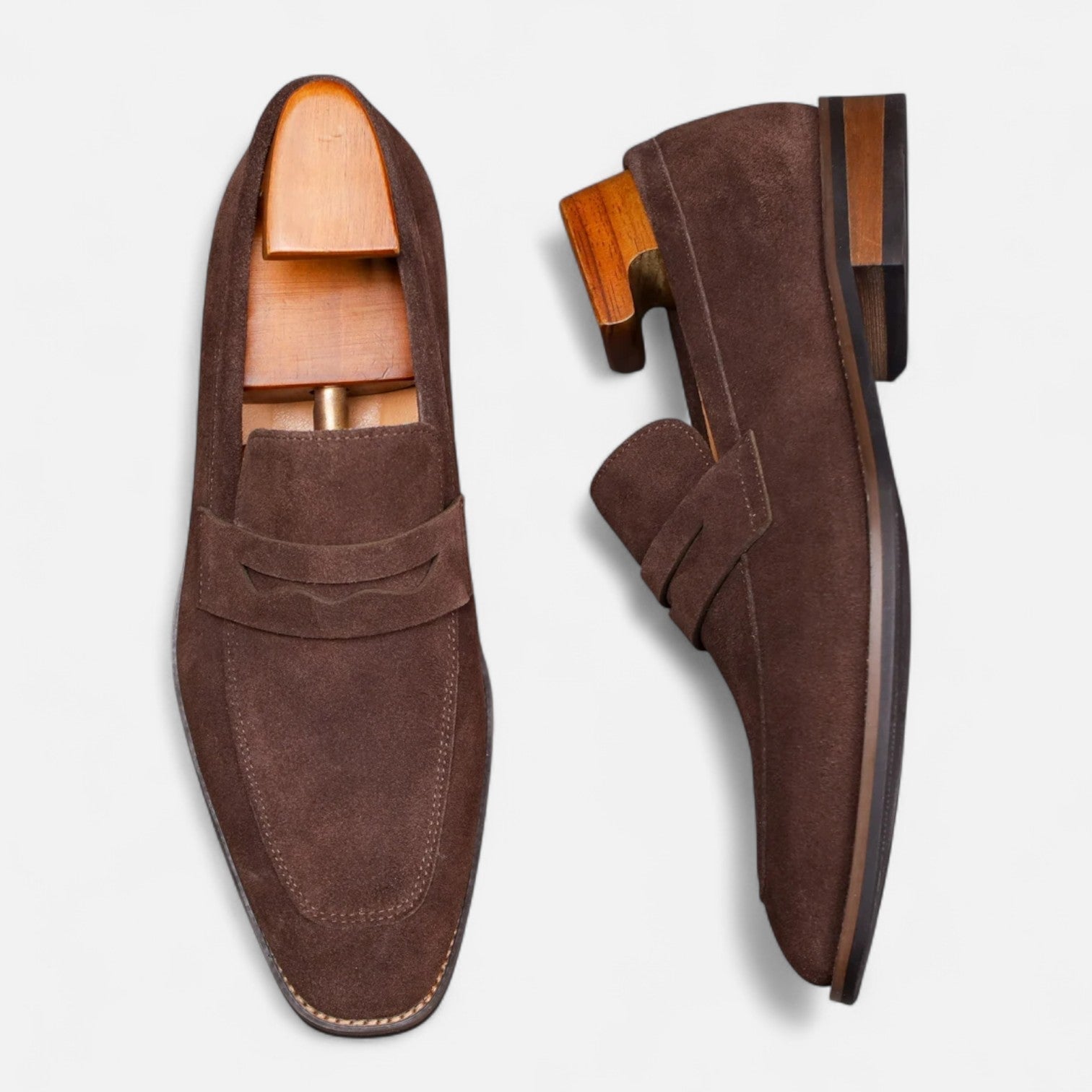 Mocasines Penny de ante para hombre con puntera tipo delantal-Footwear for men-Casaluzia