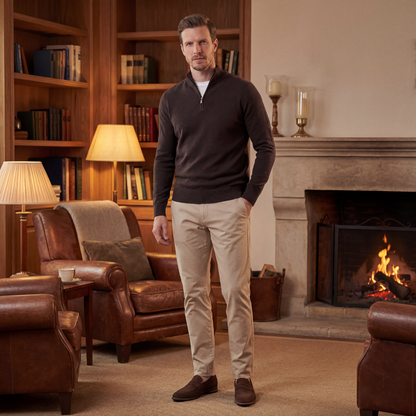 Mocasines Penny de ante para hombre con puntera tipo delantal-Footwear for men-Casaluzia
