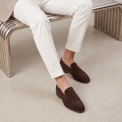 Mocasines Penny de ante para hombre con puntera tipo delantal-Footwear for men-Casaluzia