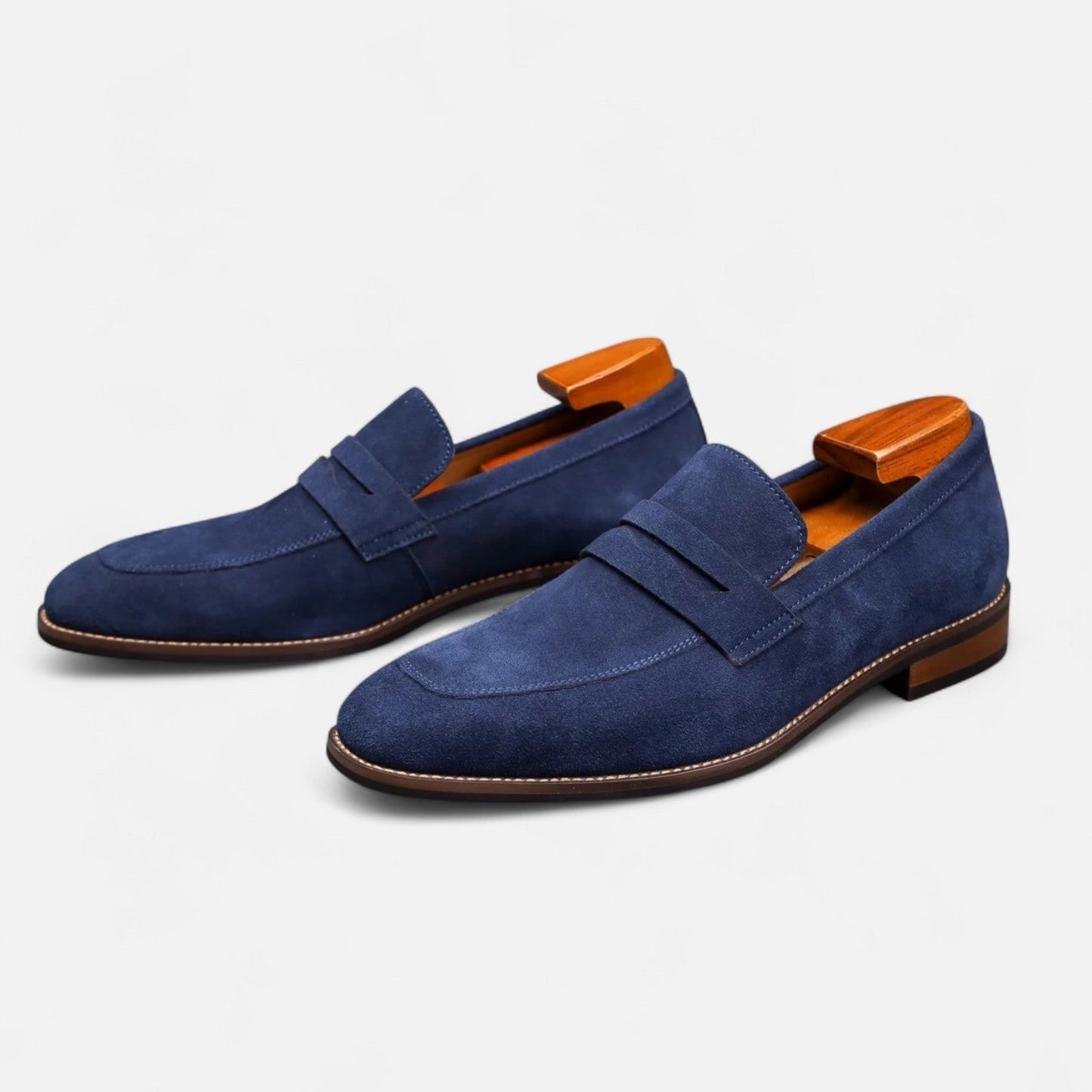 Mocasines Penny de ante para hombre con puntera tipo delantal-Footwear for men-Casaluzia