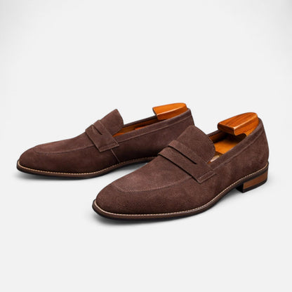 Mocasines Penny de ante para hombre con puntera tipo delantal-Footwear for men-Casaluzia