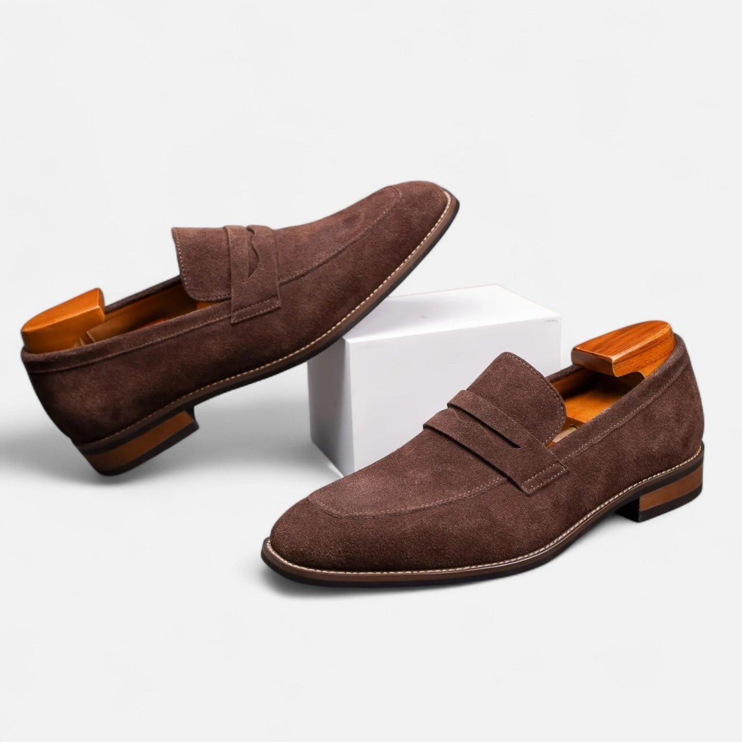 Mocasines Penny de ante para hombre con puntera tipo delantal-Footwear for men-Casaluzia