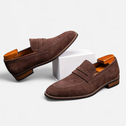 Mocasines Penny de ante para hombre con puntera tipo delantal-Footwear for men-Casaluzia
