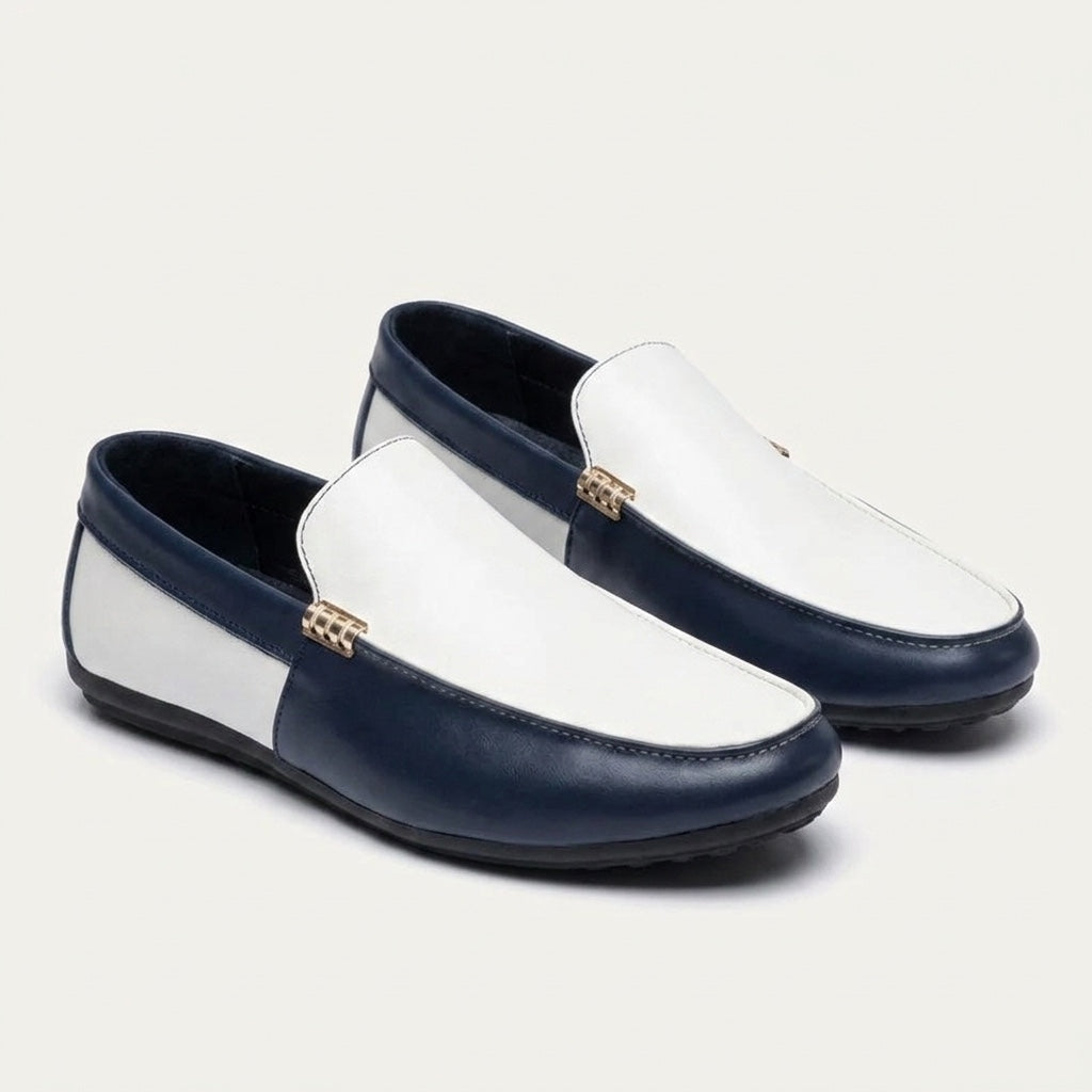 Mocasines sin cordones de dos tonos para hombre-Footwear for men-Casaluzia