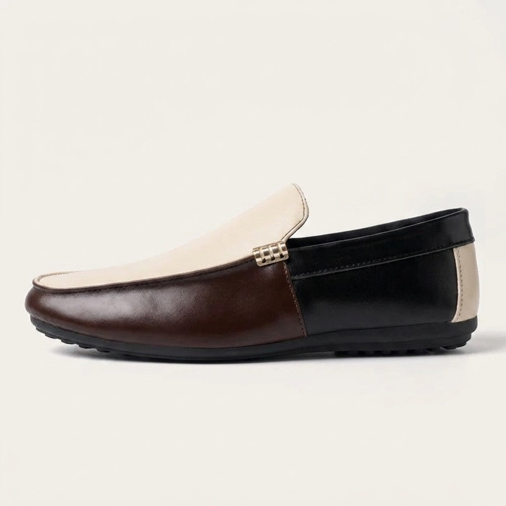 Mocasines sin cordones de dos tonos para hombre-Footwear for men-Casaluzia