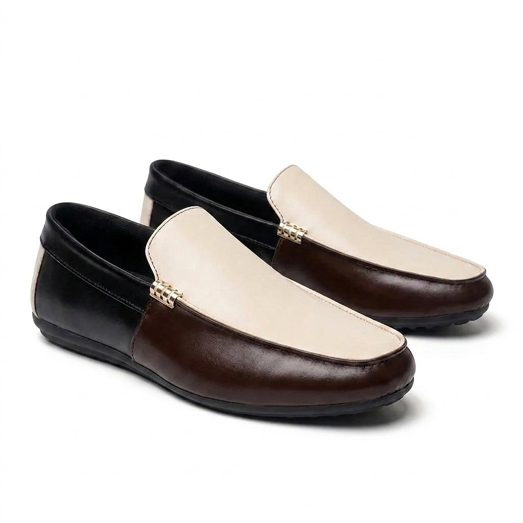 Mocasines sin cordones de dos tonos para hombre-Footwear for men-Casaluzia
