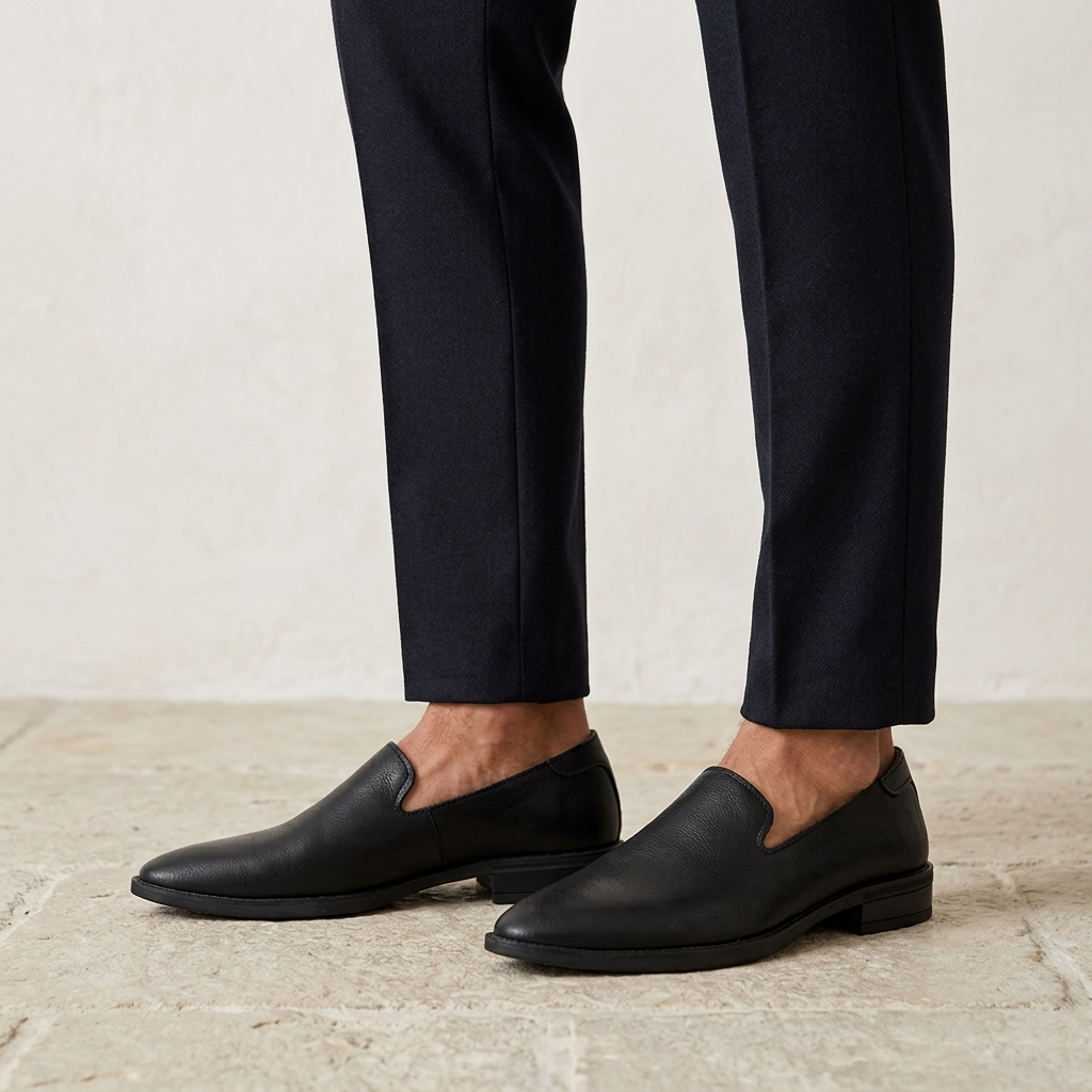 Mocasines sin cordones para hombre con acabado texturizado-Footwear for men-Casaluzia