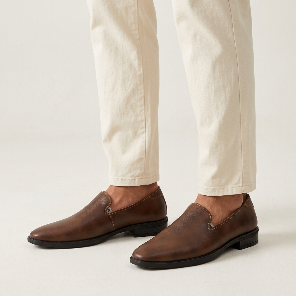 Mocasines sin cordones para hombre con acabado texturizado-Footwear for men-Casaluzia