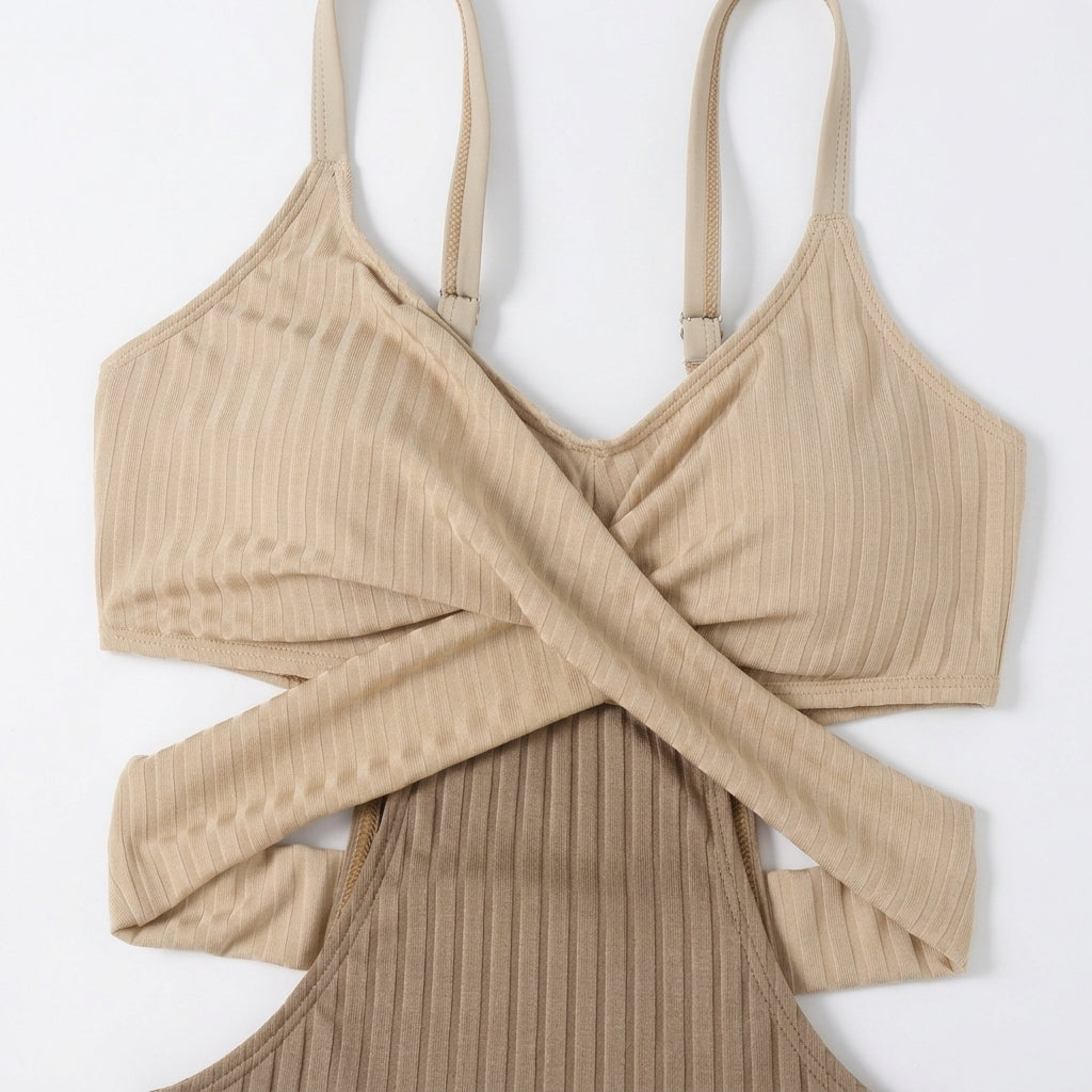 Mujer Bañador de Una Pieza con Textura Acanalada y Aberturas-Swimwear for women-Casaluzia