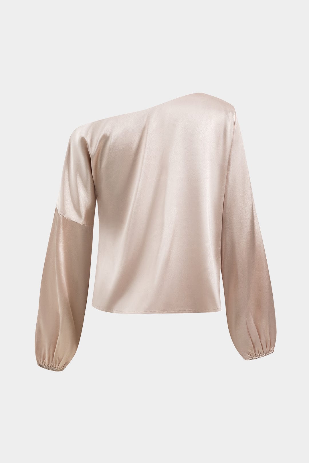 Mujer Blusa de un Hombro con Manga Abullonada y Cuello Asimétrico-Blouse for women-Casaluzia