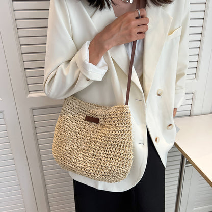 Mujer Bolso de hombro con textura trenzada y correas dobles y detalle rectangular frontal-Accessories for women-Casaluzia