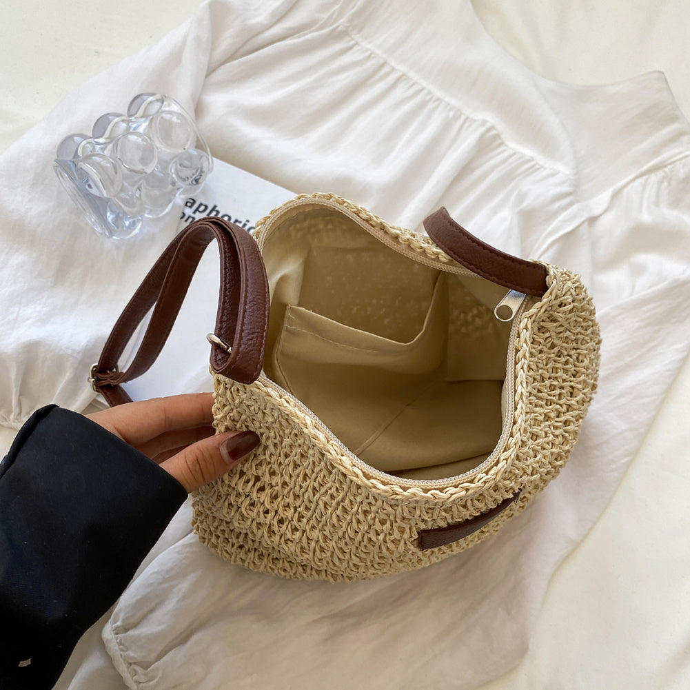 Mujer Bolso de hombro con textura trenzada y correas dobles y detalle rectangular frontal-Accessories for women-Casaluzia