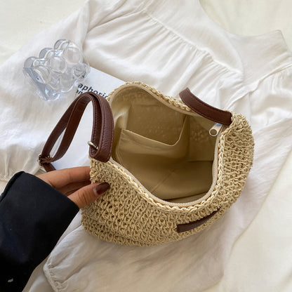Mujer Bolso de hombro con textura trenzada y correas dobles y detalle rectangular frontal-Accessories for women-Casaluzia