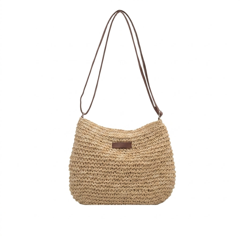 Mujer Bolso de hombro con textura trenzada y correas dobles y detalle rectangular frontal-Accessories for women-Casaluzia