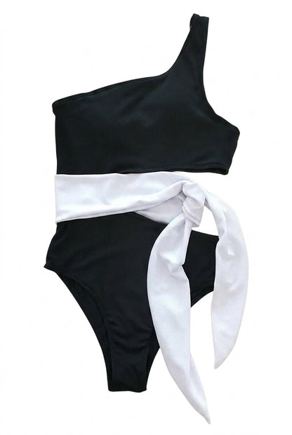 Mujer Conjunto de Baño de Dos Piezas con un Hombro y Detalle de Lazo-Swimwear for women-Casaluzia