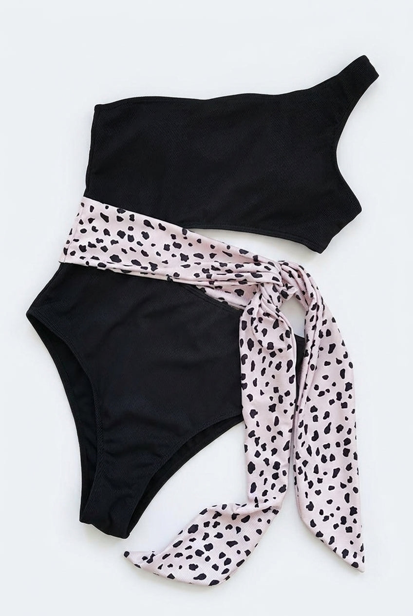 Mujer Conjunto de Baño de Dos Piezas con un Hombro y Detalle de Lazo-Swimwear for women-Casaluzia