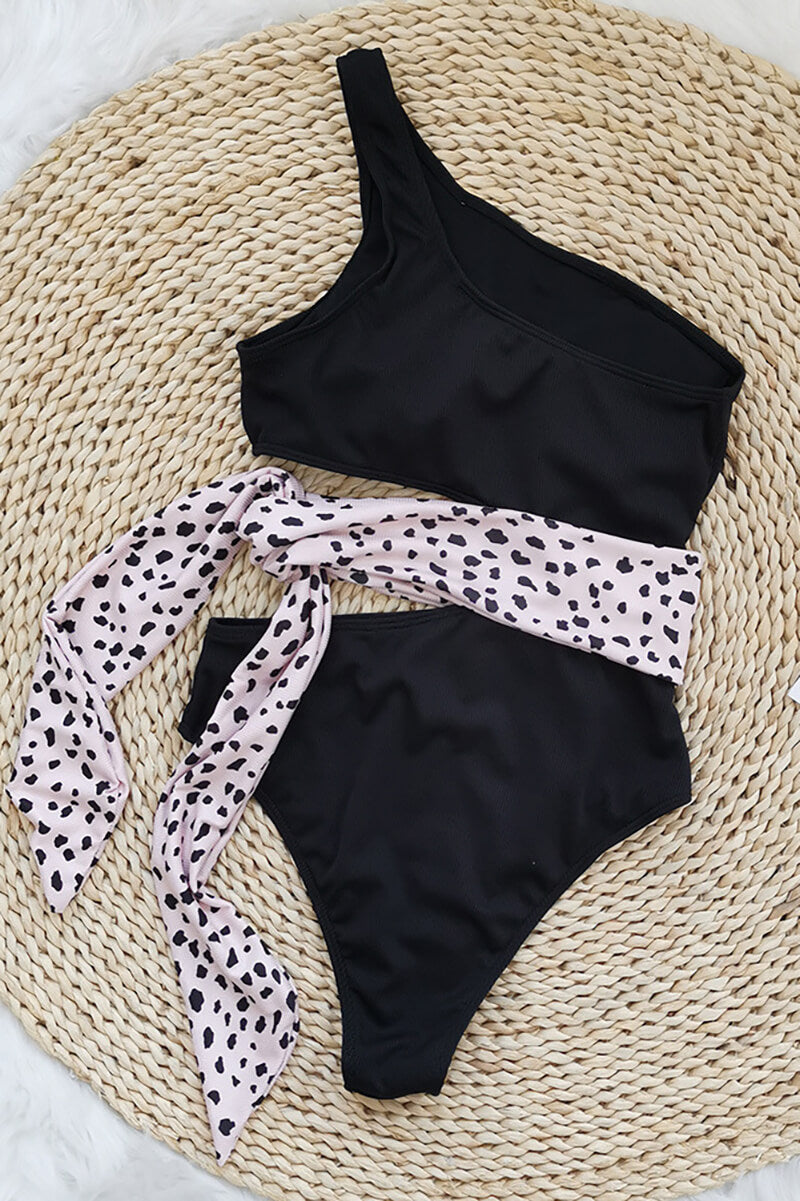 Mujer Conjunto de Baño de Dos Piezas con un Hombro y Detalle de Lazo-Swimwear for women-Casaluzia