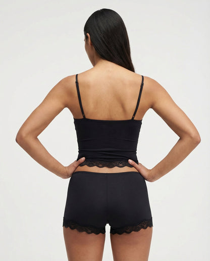Mujer Conjunto de dos piezas con camisola de tirantes ajustables y pantalones cortos con ribete de encaje-Sets for women-Casaluzia