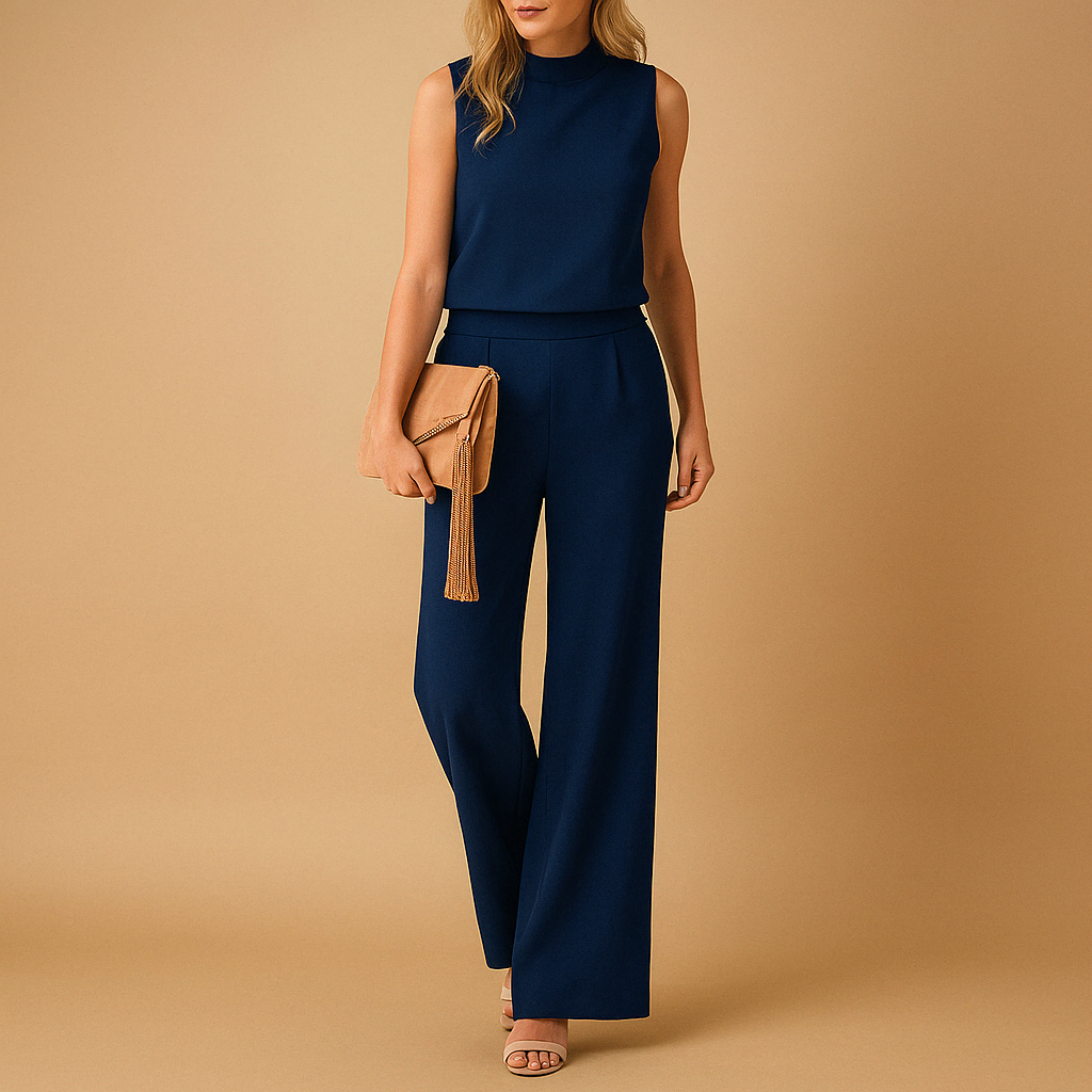 Mujer Conjunto de Dos Piezas sin Mangas con Cuello Redondo y Pantalón de Pierna Recta-Sets for women-Casaluzia